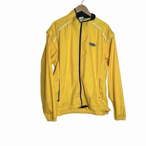Sugoi Cycling Jacket Men XL Yellow Removeable Sleeves Bike Stretch Full Zip 3M